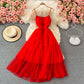 Cute tulle A line dress fashion dress  416