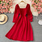 Simple A line long sleeve dress fashion dress  435