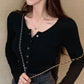 Haut court corset à manches longues gris 321