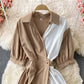 Cute A line color block dress  421