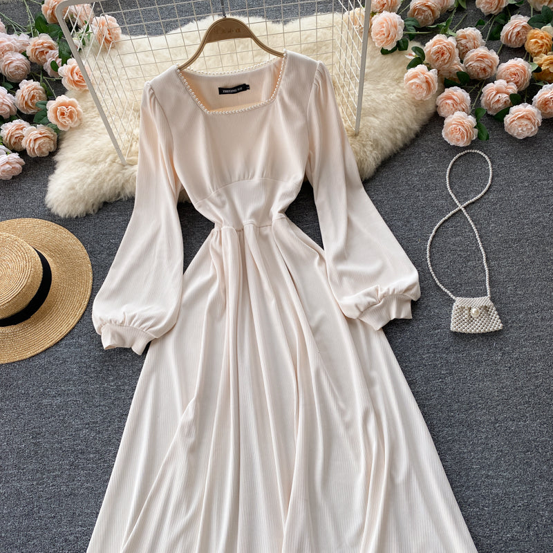 Cute A line long sleeve dress fashion dress  429
