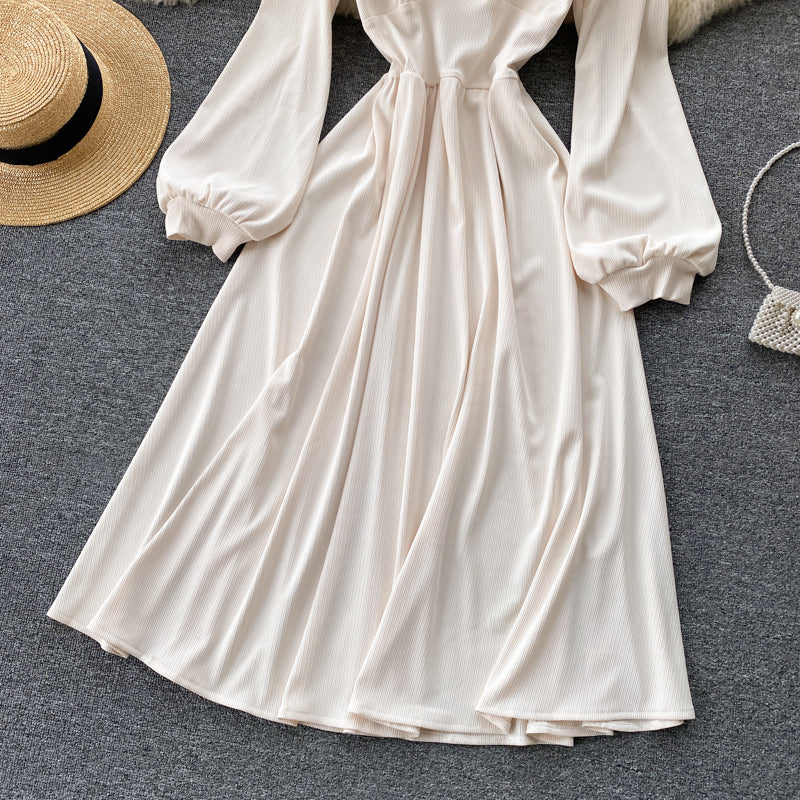 Cute A line long sleeve dress fashion dress  429