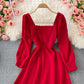 Simple A line long sleeve dress fashion dress  435