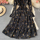 Black v neck short dress fashion dress  436