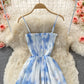 Blaues A-Linien-Modekleid 394