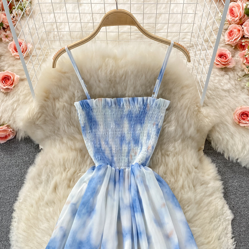 Blaues A-Linien-Modekleid 394