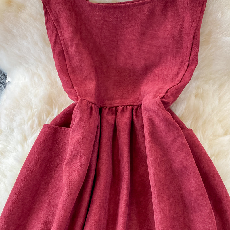 Schönes Kordsamt A-Linienkleid Modekleid 434