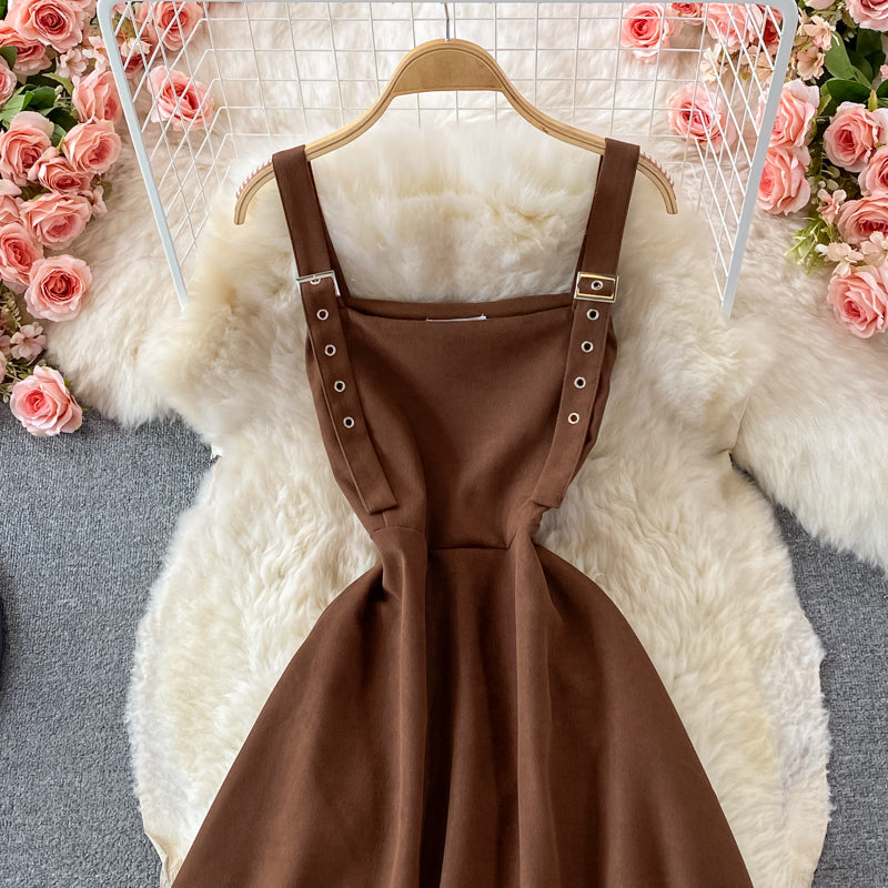 Lovely A line corduroy dress fashion dress  392
