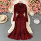 Elrgant v neck dress fashion dress  442
