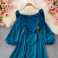 Süßes langärmliges A-Linien-Modekleid 432
