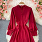 Elegant long sleeve A line dress fashion dress  433