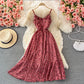 Nettes A-Linie Flora kurzes Kleid Modekleid 402
