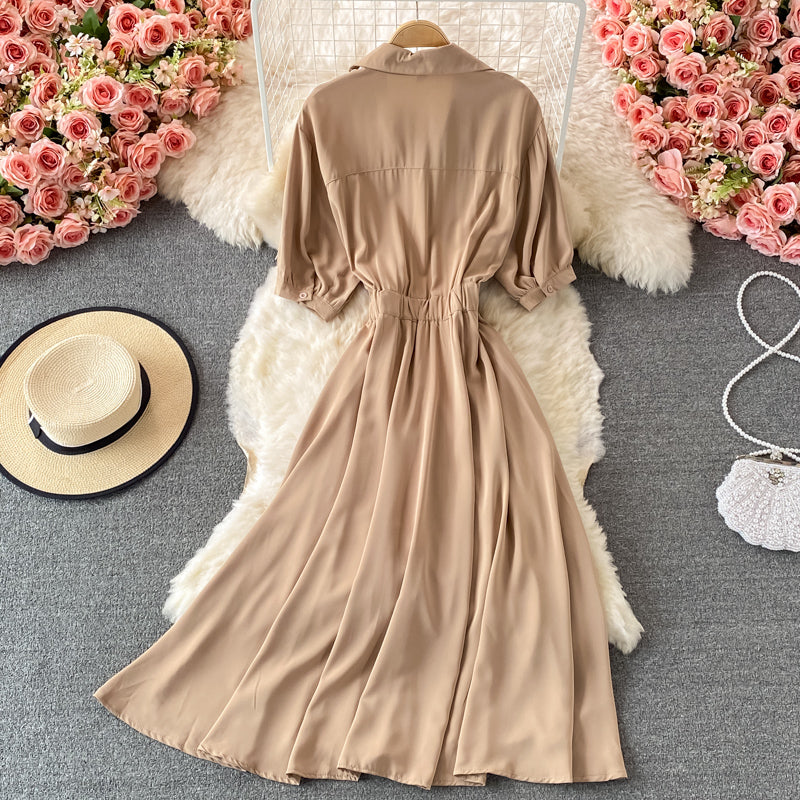 Cute A line color block dress  421