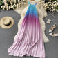 Cute gradient off-the-shoulder dress  681