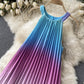 Cute gradient off-the-shoulder dress  681