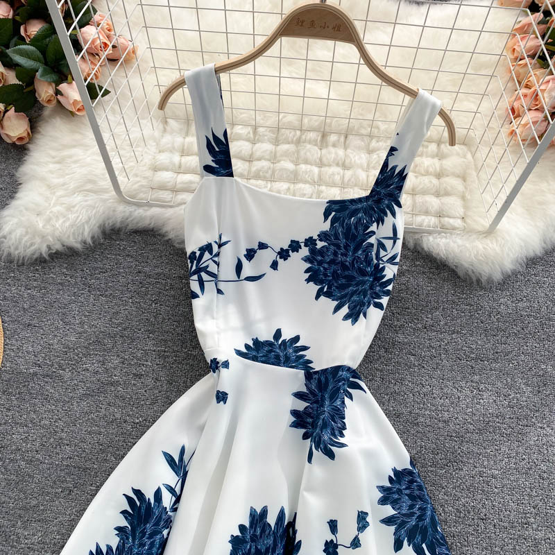 Cute A line floral dress fashion dress  559