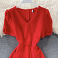 Simple v neck short dress fashion dress  659