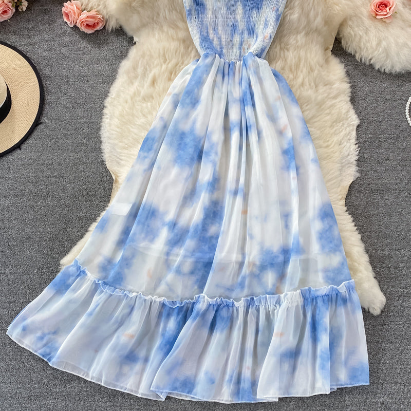 Blaues A-Linien-Modekleid 394