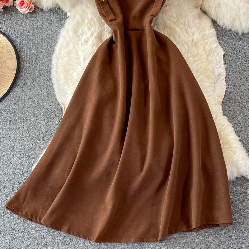 Lovely A line corduroy dress fashion dress  392