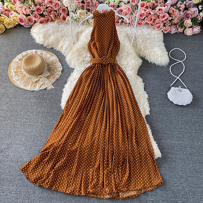 Cute polka dot halterneck dress  458