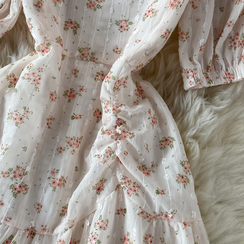 Cute A line floral dress  619