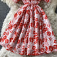 Cute A line floral dress fashion dress  691