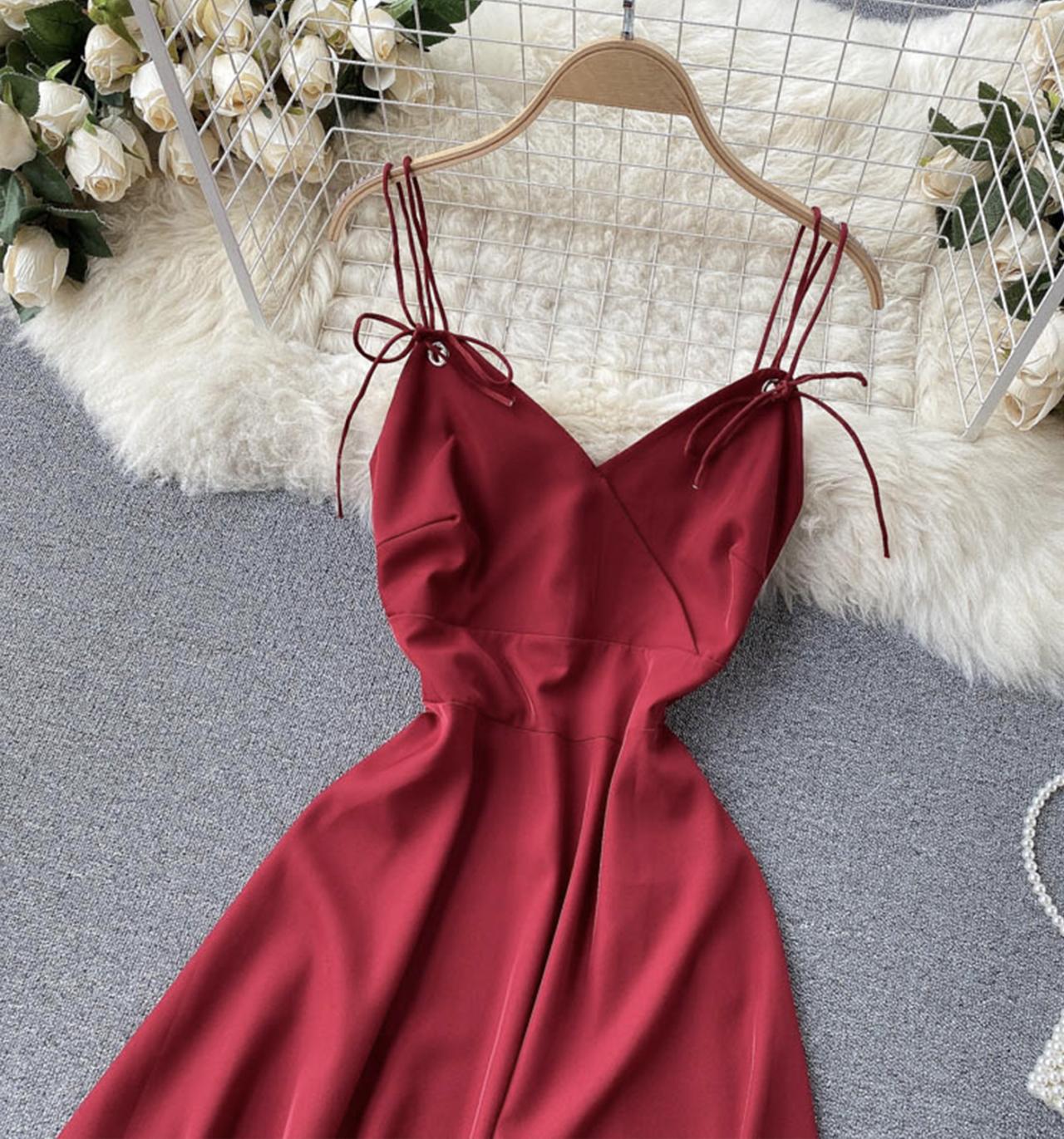 Simple A line short dress fashion dress  678