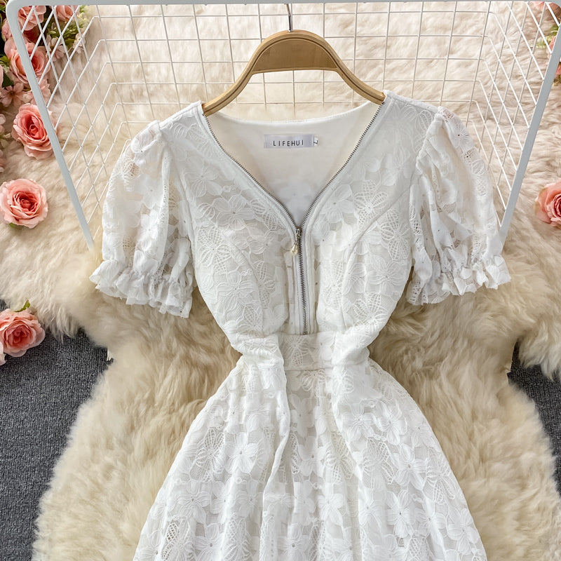 Cute v neck lace dress fashion dress  524