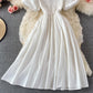 Robe trapèze à col rond et jolie robe tendance 522
