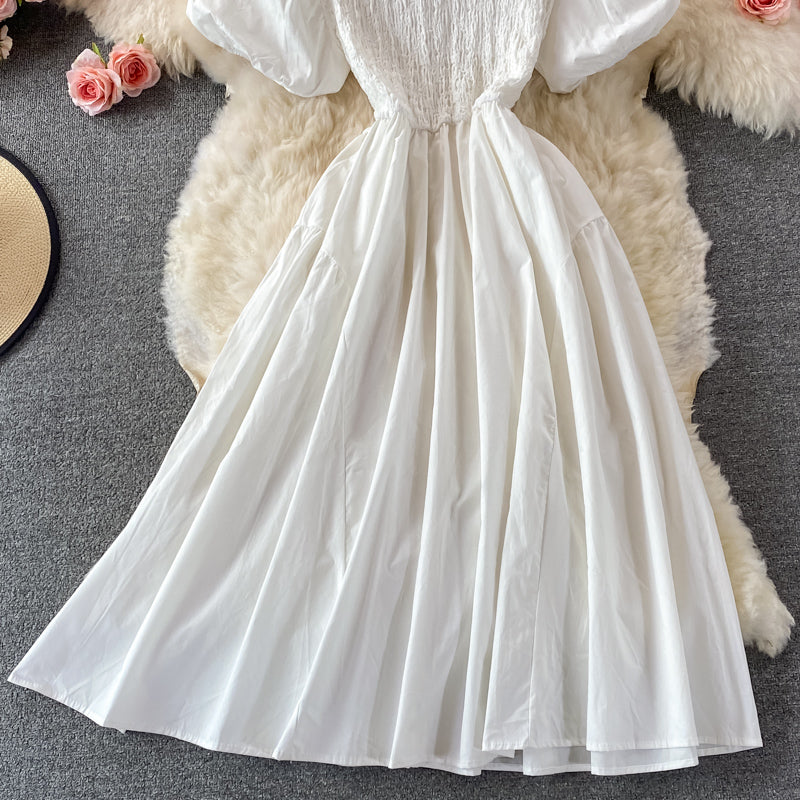 Robe trapèze à col rond et jolie robe tendance 522