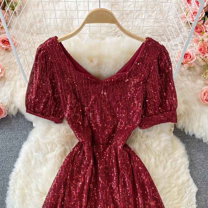 Shiny sequins long dress fashion dress  507