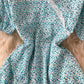 Blue floral high low A line dress fashion dress  532