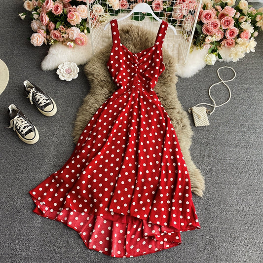 Kleid in A-Linie mit roten Tupfen 482