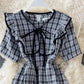 Cute A line plaid dress  671