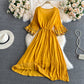 Sweet long-sleeved embroidered dress  607