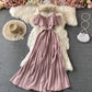 Cute A line dress off shoulder fashion dress  695