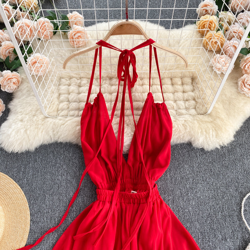 Sexy chiffon backless A line dress  578