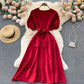 Simple v neck short dress fashion dress  512