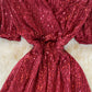Robe à paillettes irrégulières mignonne et tendance 516