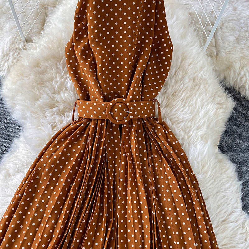 Cute polka dot halterneck dress  458