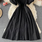 Robe trapèze à col rond et jolie robe tendance 522