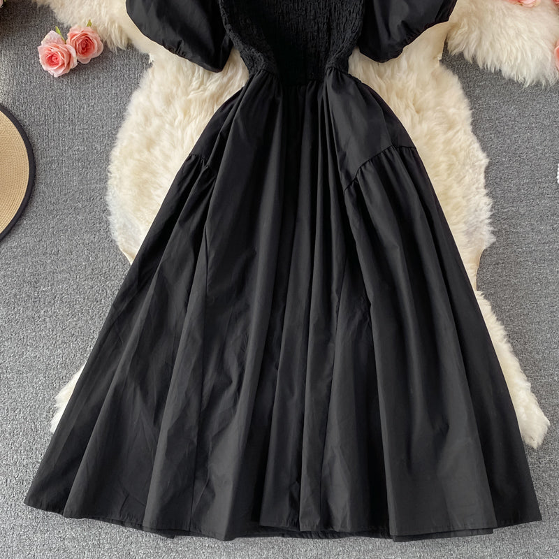 Robe trapèze à col rond et jolie robe tendance 522