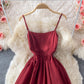 Red A line bow short dress fashion dress  495