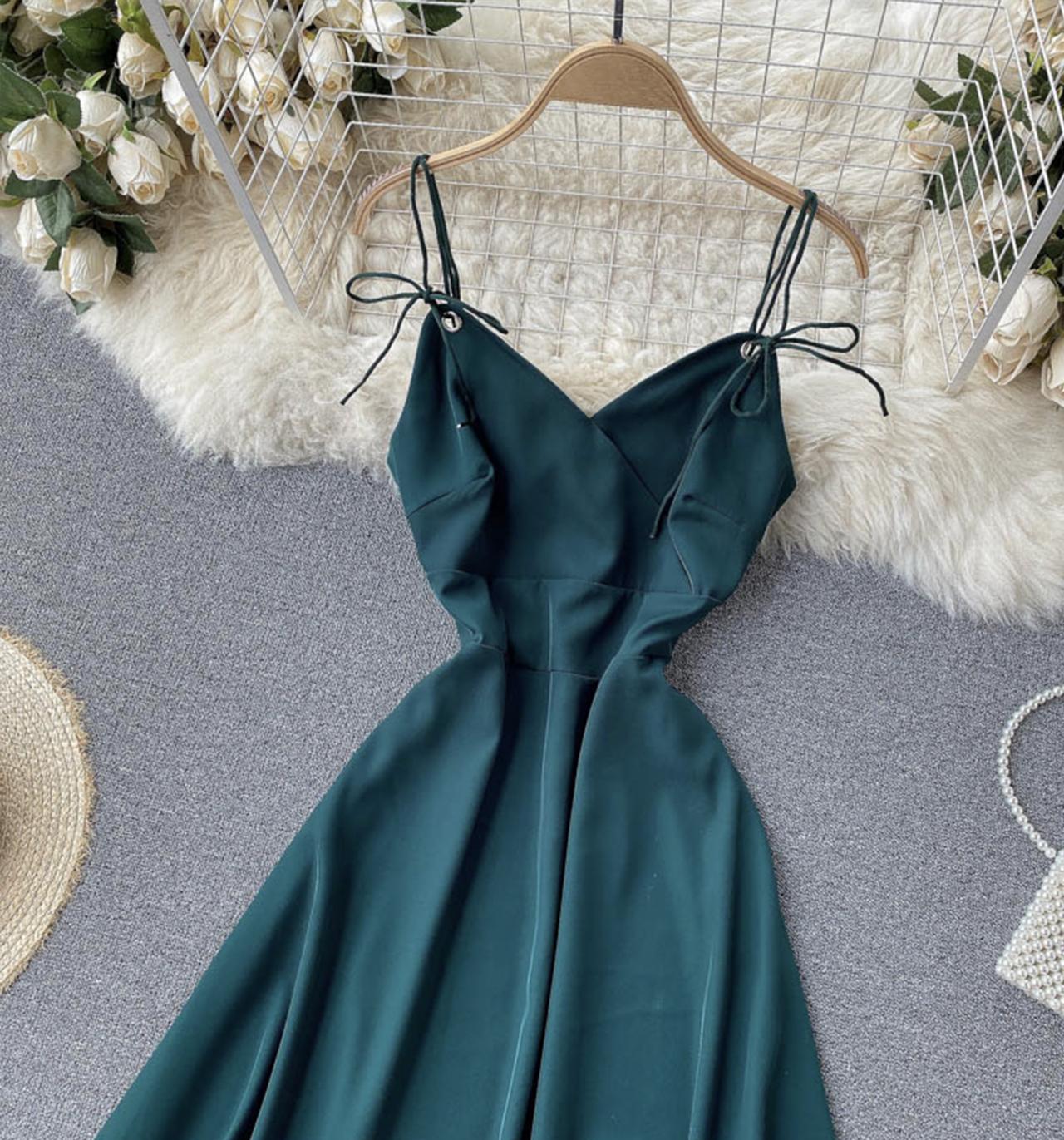 Simple A line short dress fashion dress  678