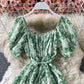 Cute A line floral dress fashion dress  691