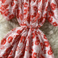 Cute A line floral dress fashion dress  691