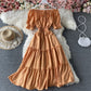 Cute A line off shoulder short dress fashion dress  590
