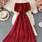 Cute A line off shoulder dress fashion dress  618