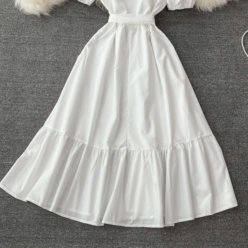 Robe blanche trapèze tendance 621