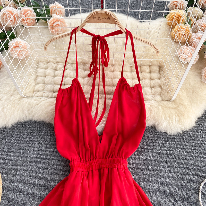 Sexy chiffon backless A line dress  578
